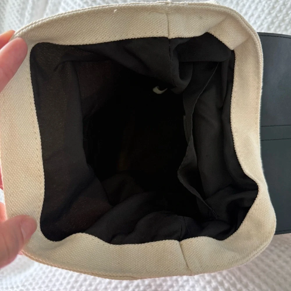 Deux Lux Canvas & Vegan Leather Backpack – Cream & Black - Picture 7 of 13